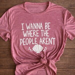 I Wanna Be Where The People Aren't Pink Graphic Disney Tee